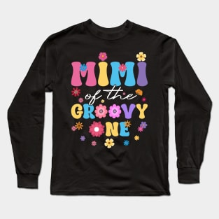 Retro Mimi of the Groovy One Matching Family Birthday Party Long Sleeve T-Shirt